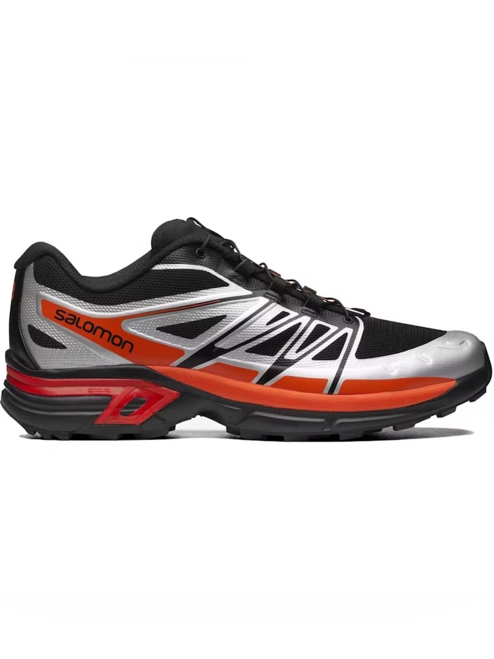 Salomon Black Silver & Orange Trail Running Sneaker